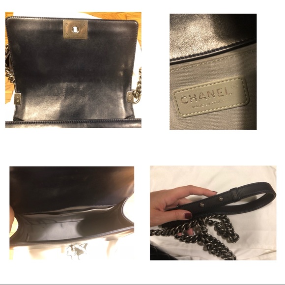 🚫SOLD🚫 Auth Chanel Medium Boy Navy Lambskin SHW - Picture 7 of 8